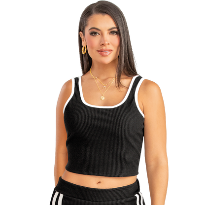 Crop Top en Poliéster Spandex