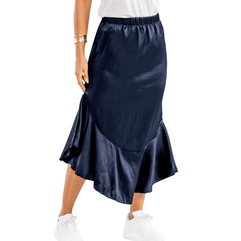 Falda En Tejido Plano, Silueta Semiajustada