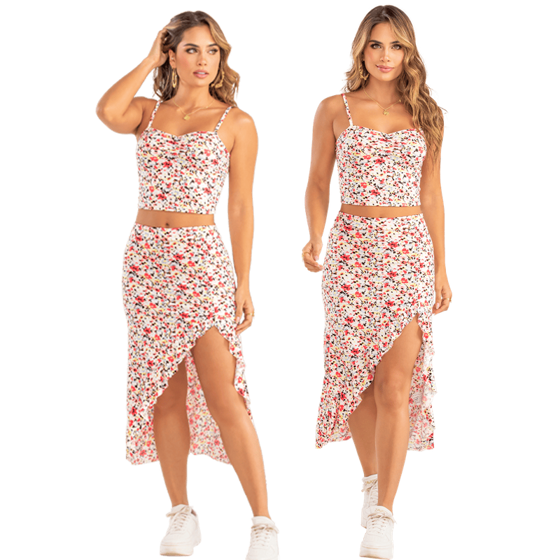 Conjunto En Poliester Spandex, Silueta Semiajustada