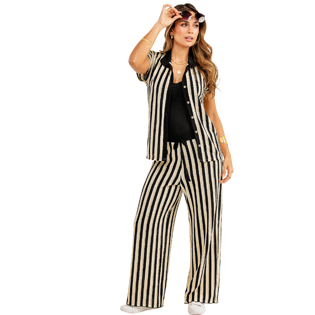 Camisa en Poliéster Spandex con Textura
