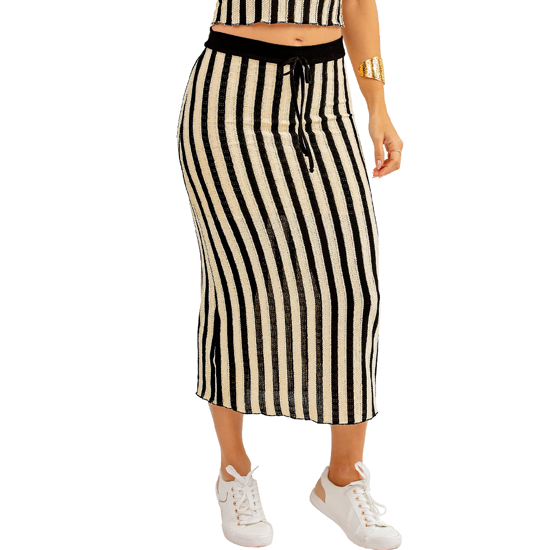 Falda en Poliéster Spandex con Textura