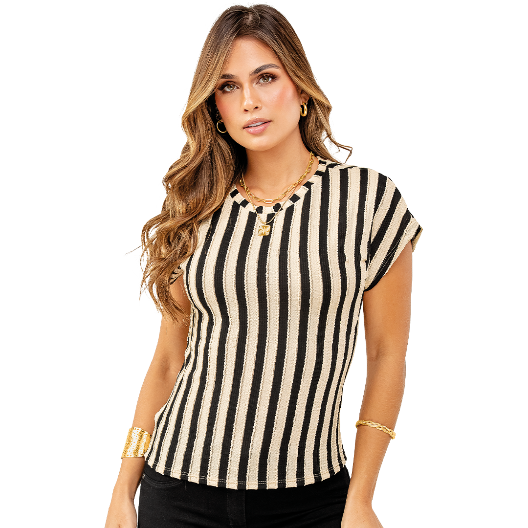 Blusa en Poliéster Spandex con Textura