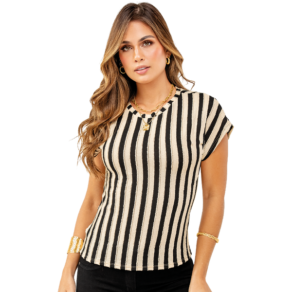 Blusa en Poliéster Spandex con Textura