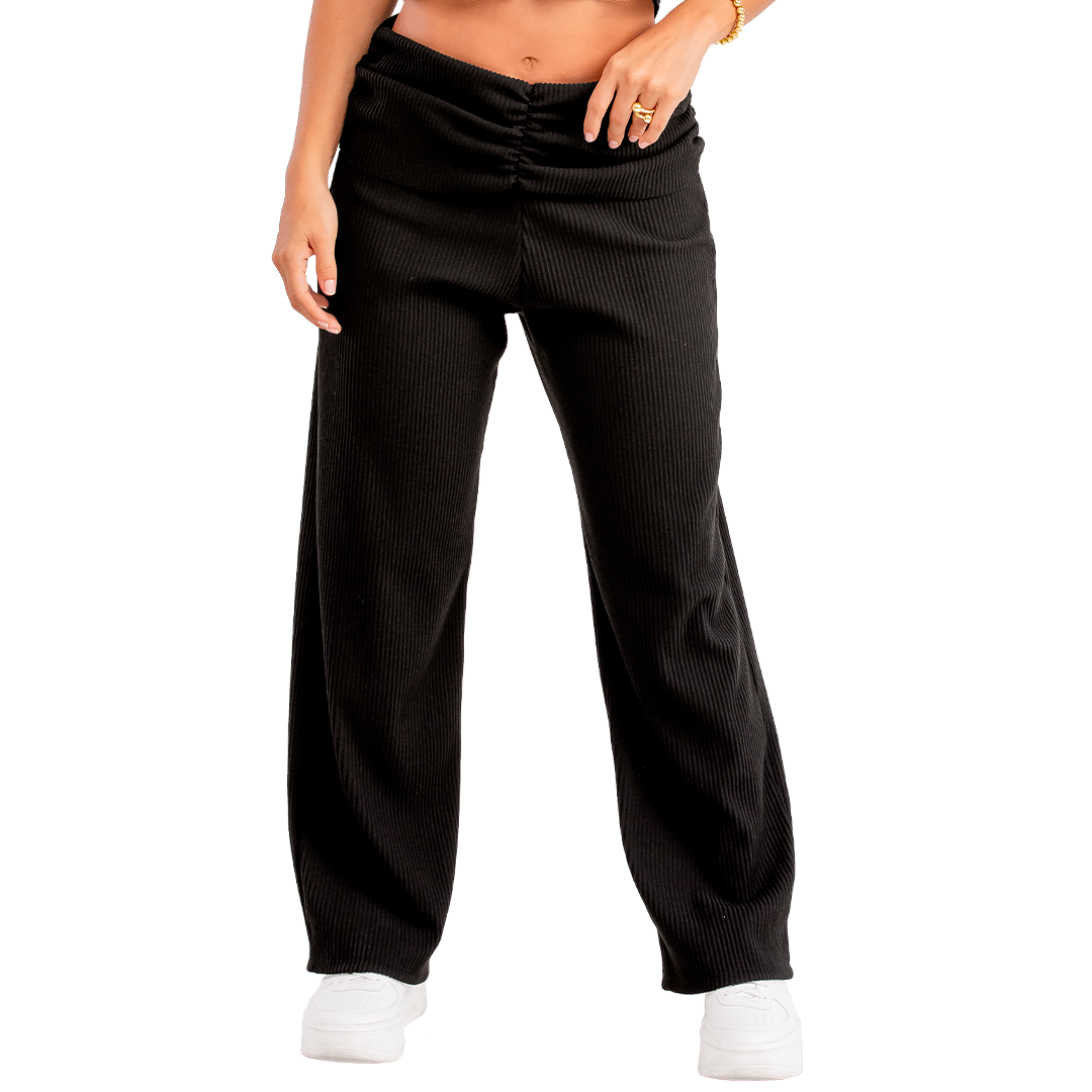 Pantalon Negro Semiajustada