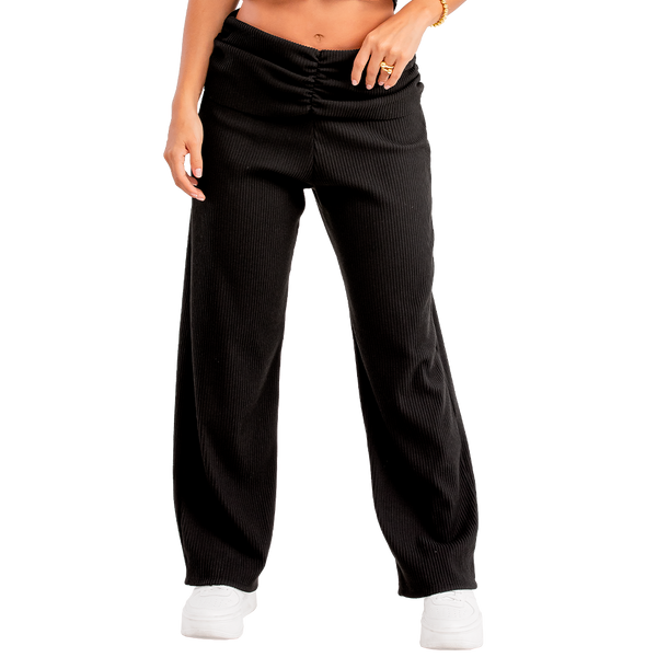 Pantalon Negro Semiajustada