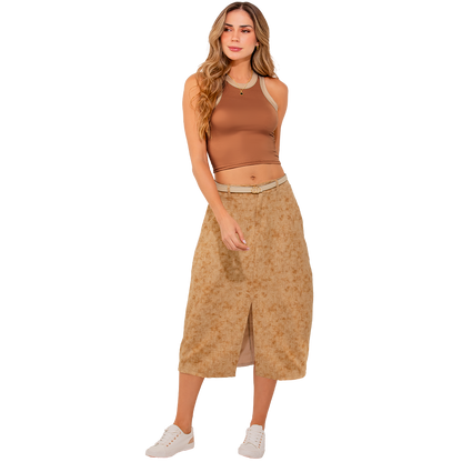 Crop Top Chocolate Ajustada