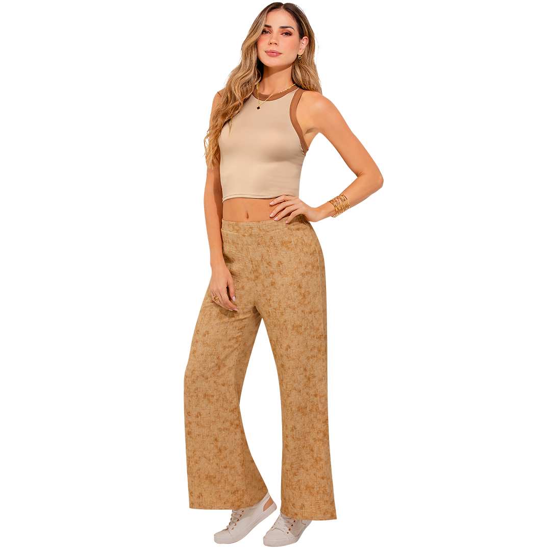 Crop Top Caqui Ajustada