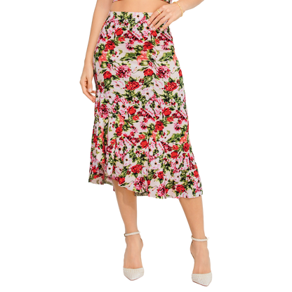 Falda Flores Semiajustada