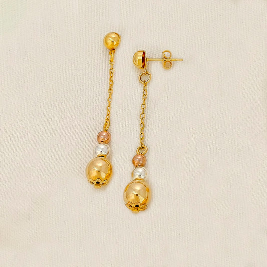 Aretes en baño de oro