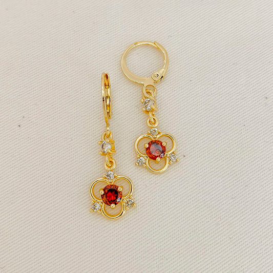 Aretes en baño de oro
