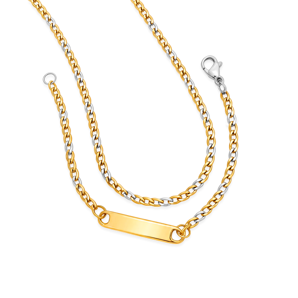 Cadena + Pulsera 2 Tonos