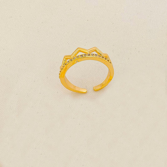 Anillo en baño de oro ajustable
