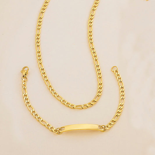 Cadena y pulsera en acero para niño