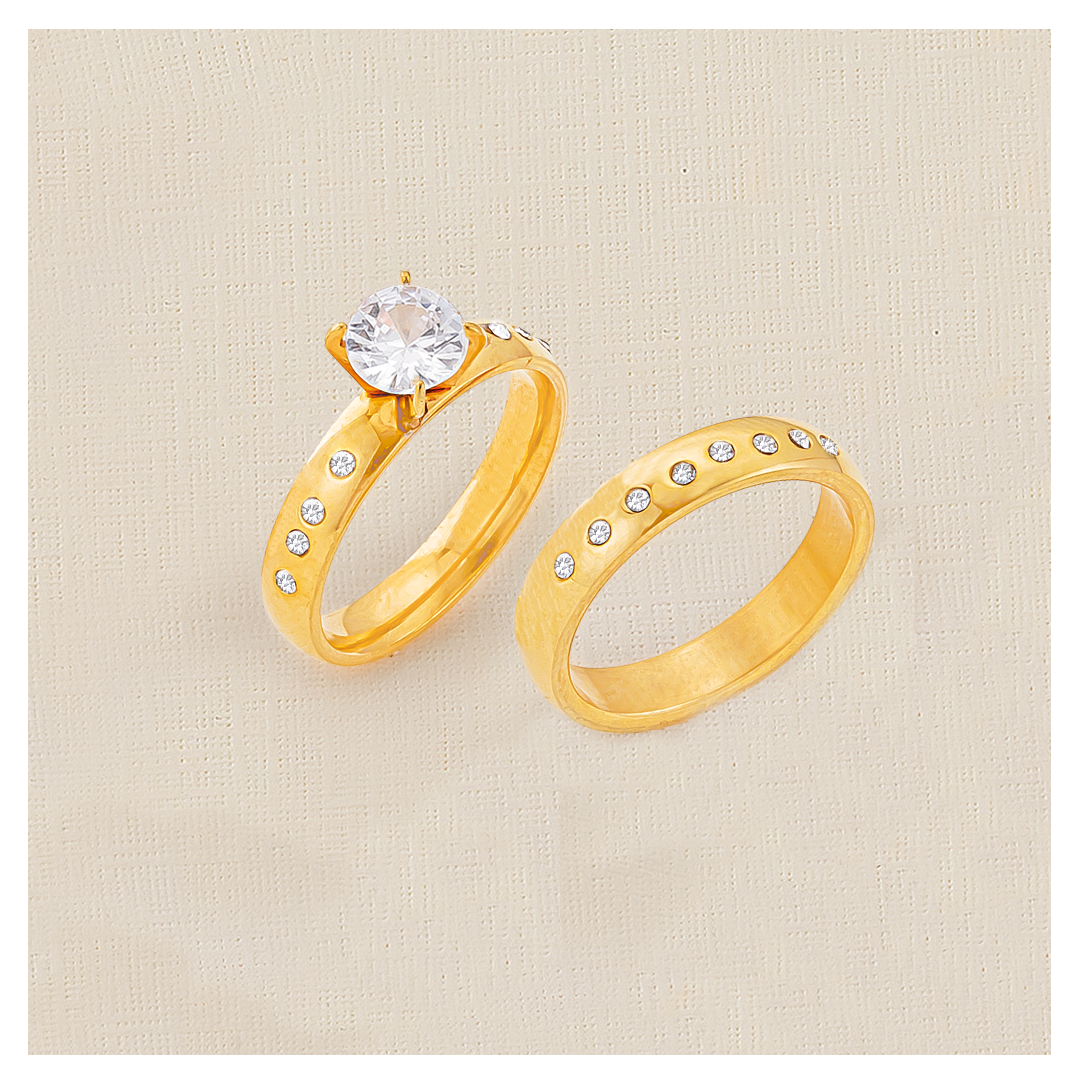 Argolla Y Pisargolla Doradas En Acero Talla-06