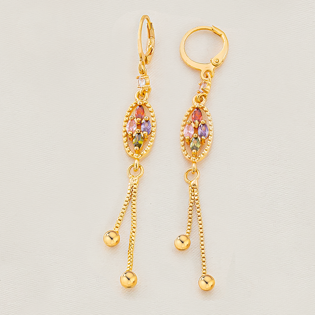 Aretes Baño Oro.    Dorado -