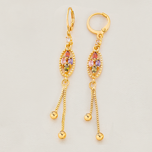 Aretes Baño Oro.    Dorado -