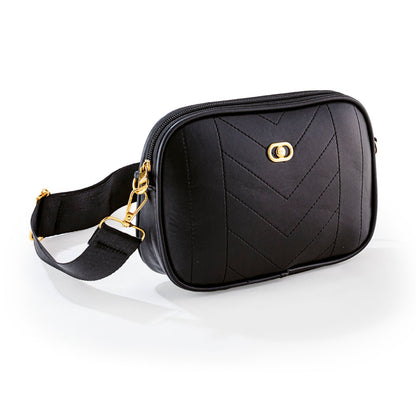 Bolso tipo cuero - negro