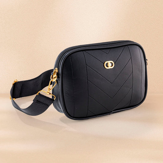 Bolso tipo cuero - negro