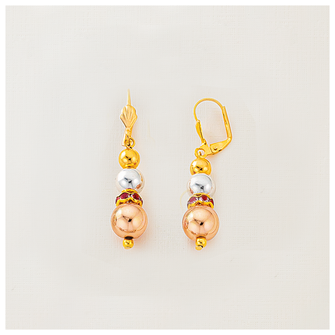 Aretes Baoo Oro.    Tres Tonos -