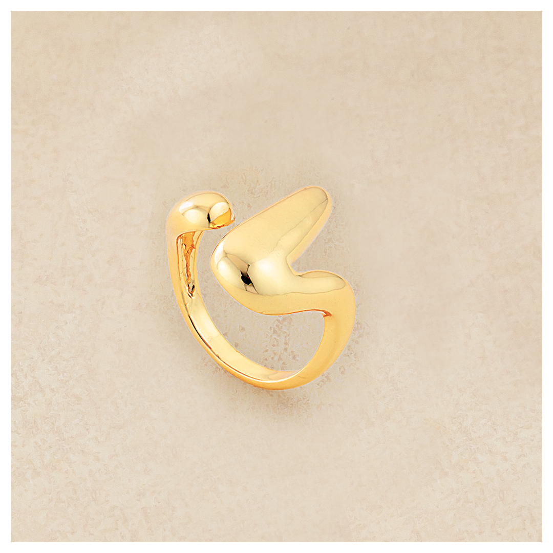 Anillo baño de oro,  dorado-ajustable