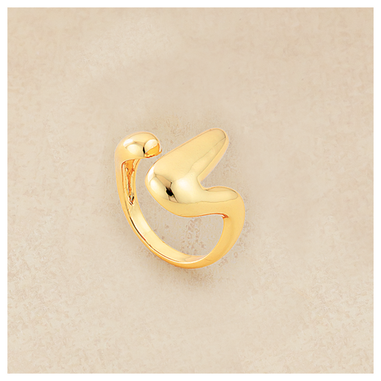 Anillo baño de oro,  dorado-ajustable