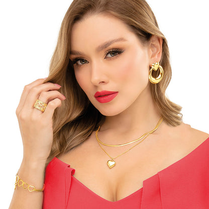 Aretes Cover Gold,    Dorado -