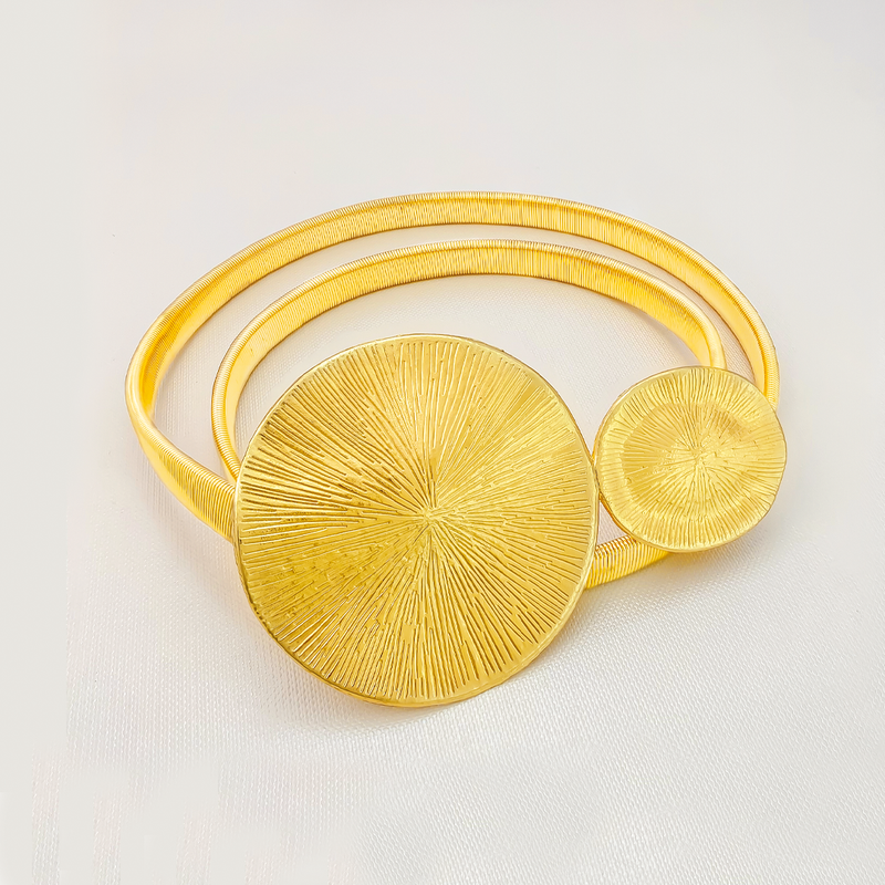 Cinturón Elástico Femenino Dorado Chapa