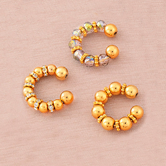 Set por 3 earcuff en baño de oro