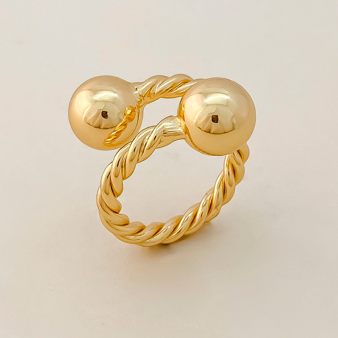 anillo cover gold ajustable ,    dorado -