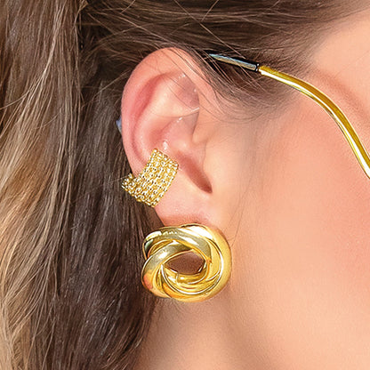 earcuffs baño oro,    dorado -