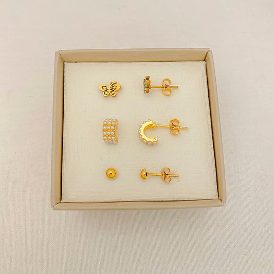 SET ARETESX3 ACERO,    DORADO -