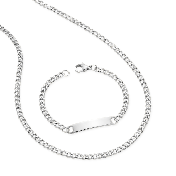 Set Collar + Pulsera en Acero