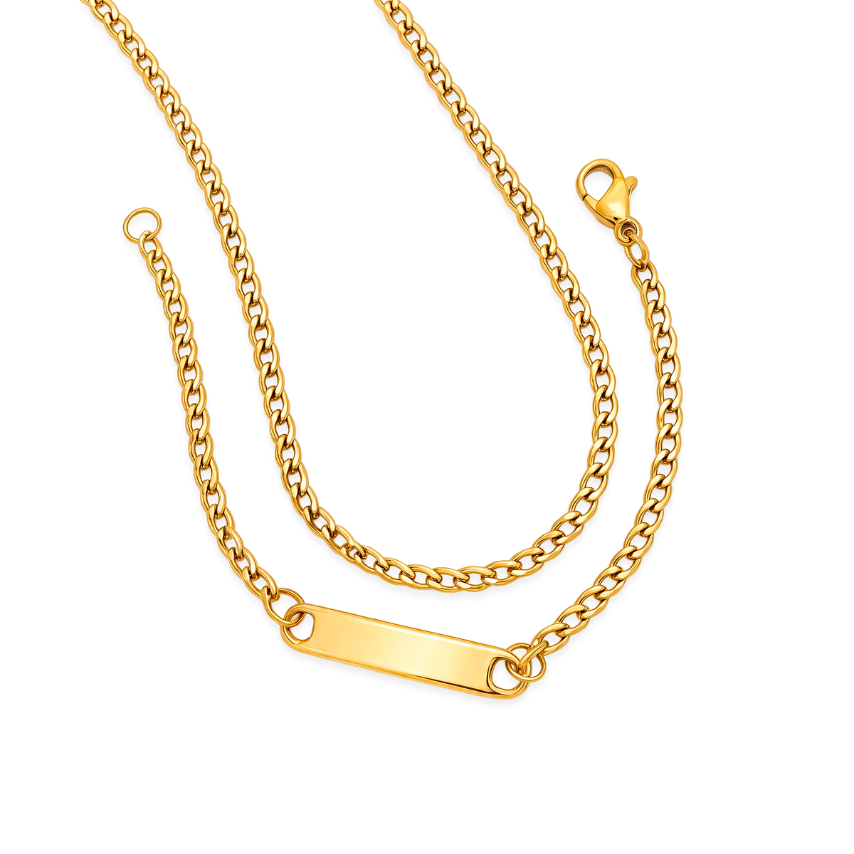 Cadena + Pulsera Dorado
