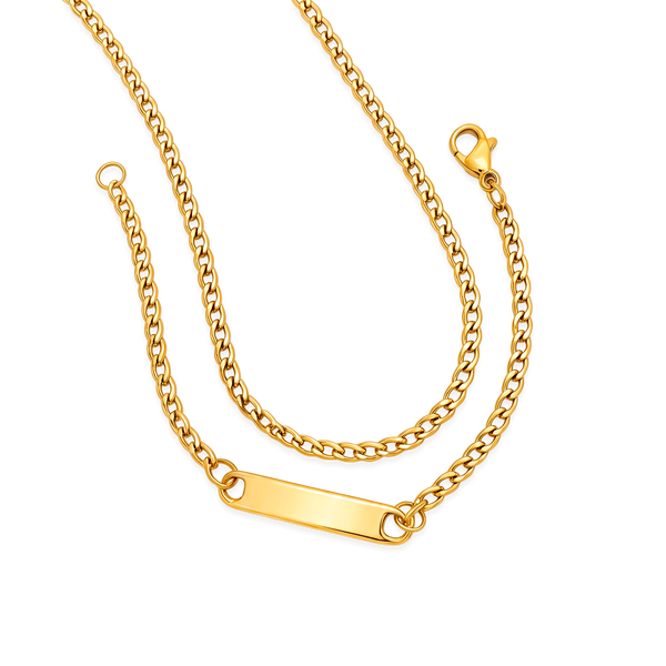 Cadena + Pulsera Dorado