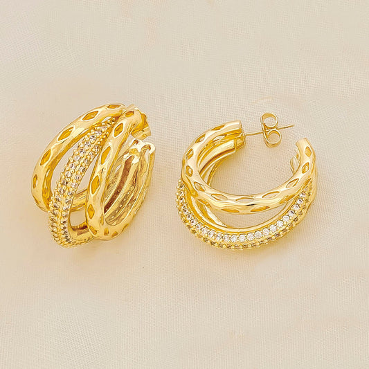 Aretes en cover gold