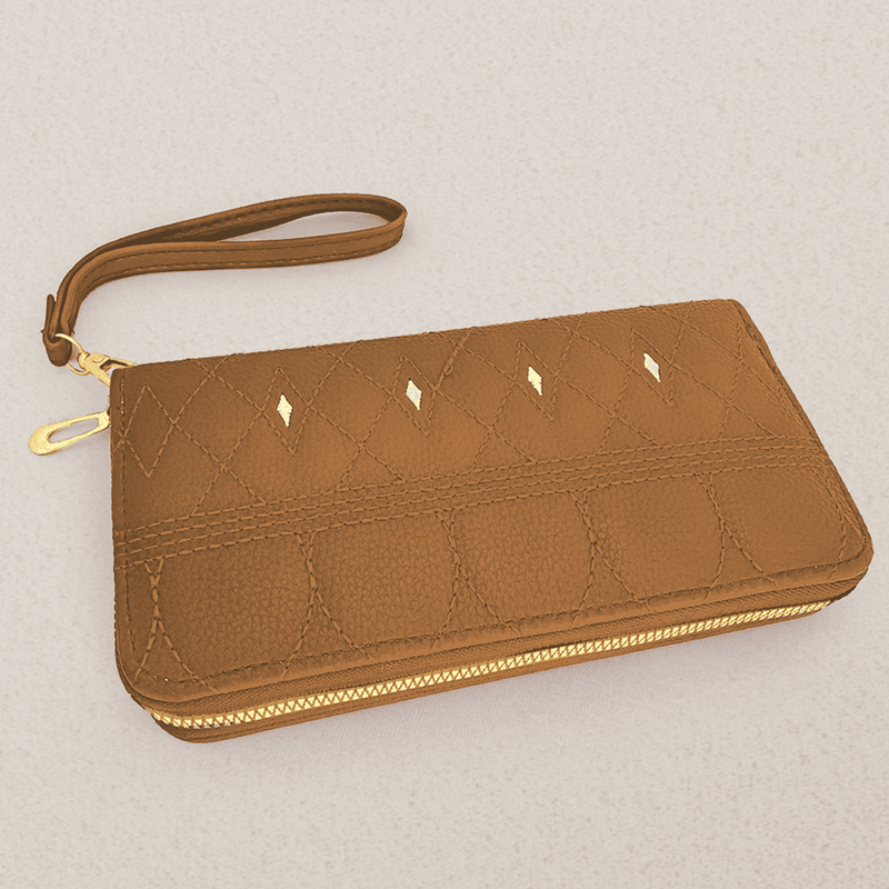 Billetera Café En Material Tipo Cuero