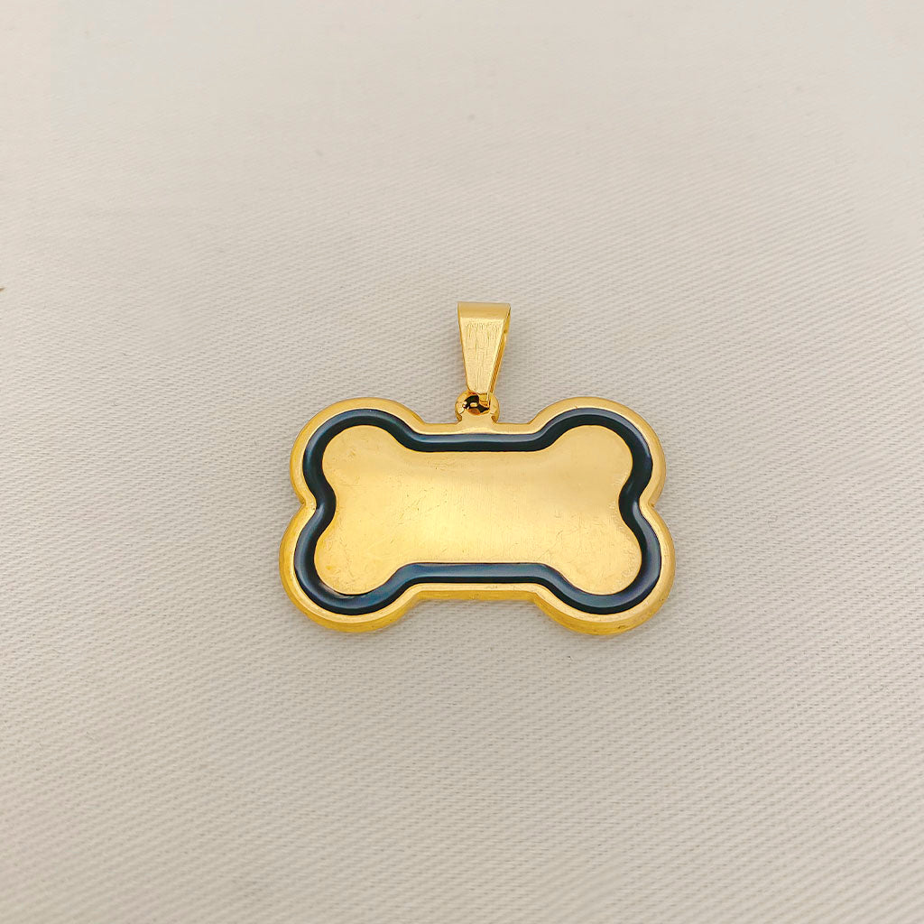 DIJE PARA MASCOTAS ACERO DORADO