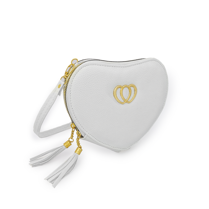 Bolso Blanco En Material Tipo Sintetico Corazon
