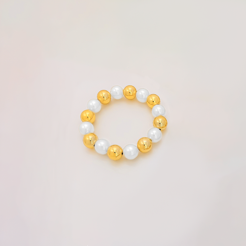Set X 3: Collar + Pulsera + Topos En Baño Dorado