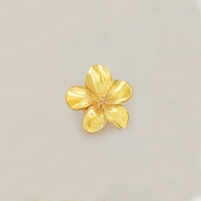 Cubre Botones Flor Dorado