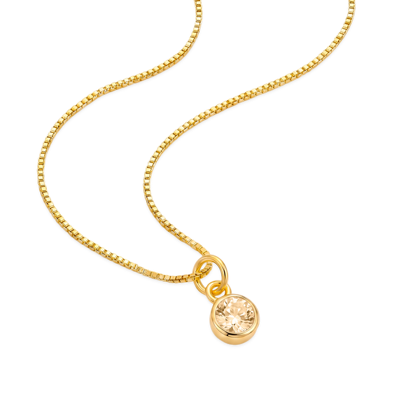 Collar Dorado Dije Piedra Champán