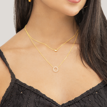 Collar Doble En Cover Gold