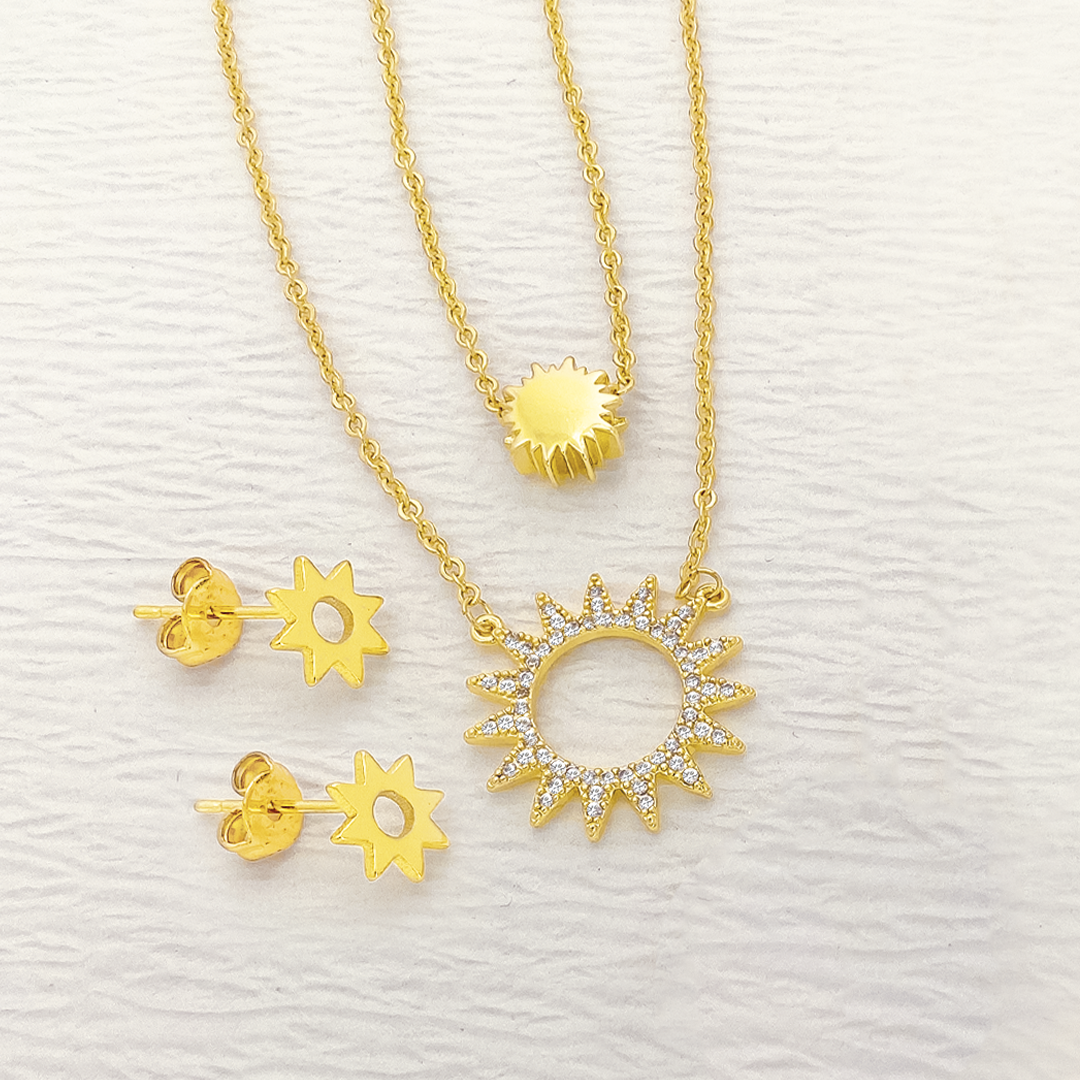 Collar Doble En Cover Gold