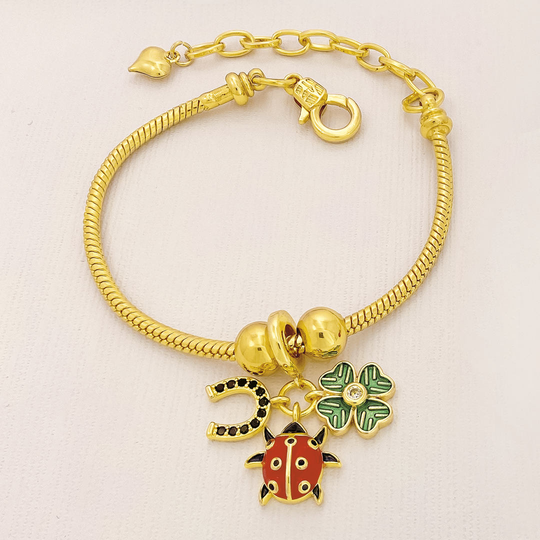 Pulsera Tipo Pandora En Cover Gold