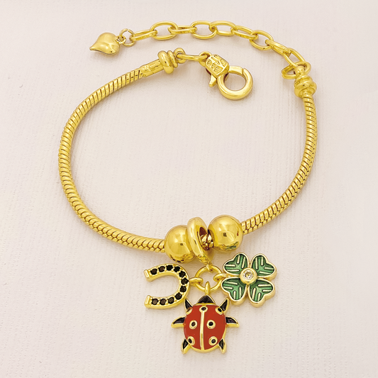 Pulsera Tipo Pandora En Cover Gold