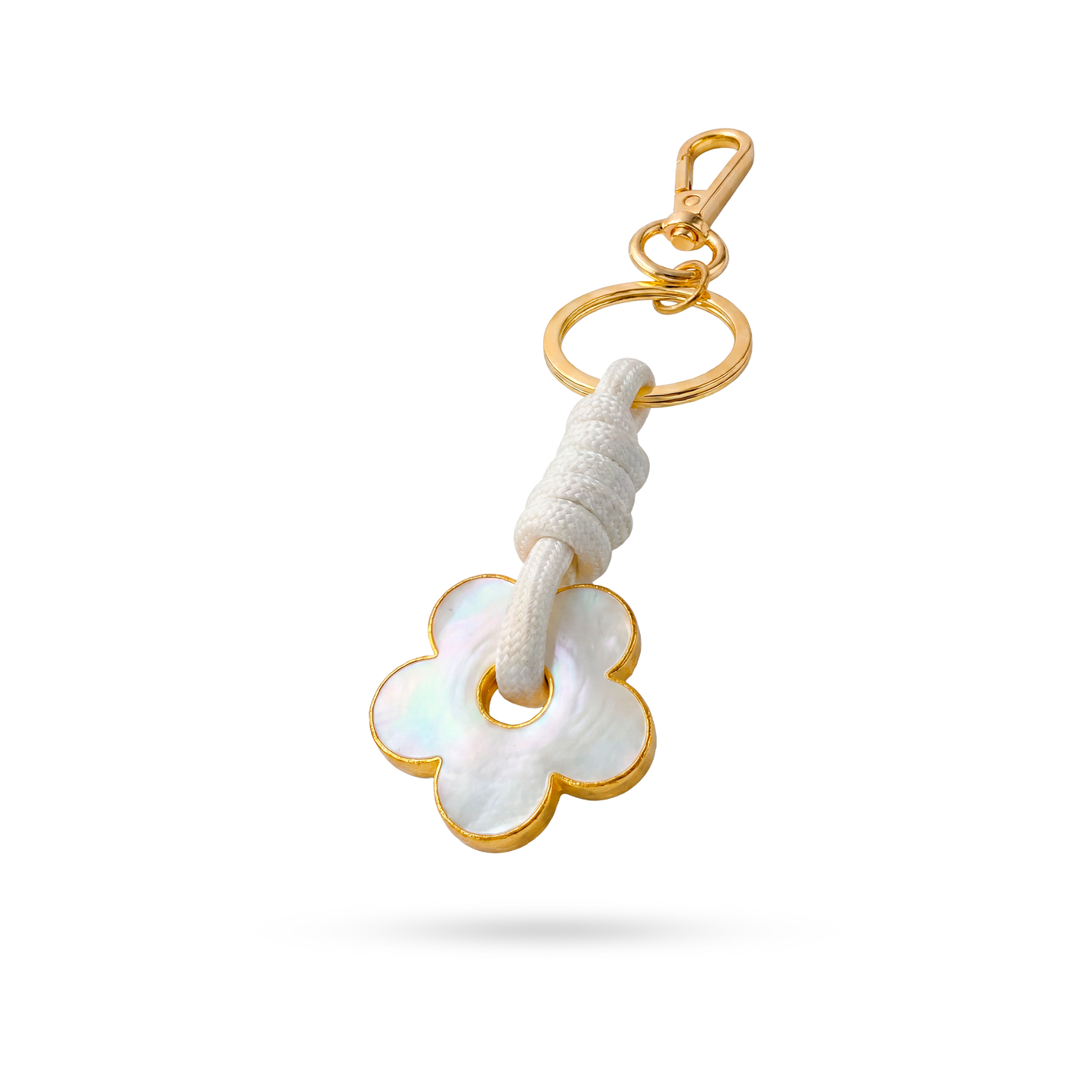 Llavero en Flor Blanco