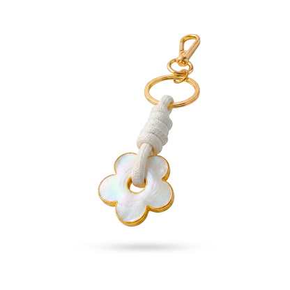 Llavero en Flor Blanco