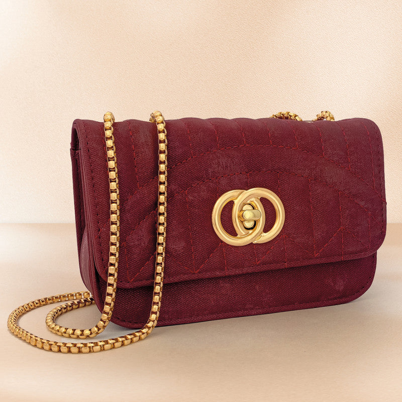 Bolso Chocolate en Material Tipo Cuero