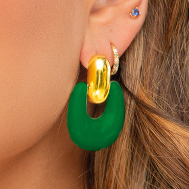 Aretes con Resina en Cover Gold