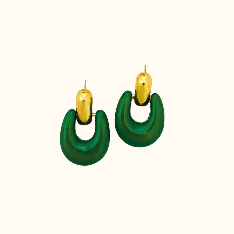 Aretes con Resina en Cover Gold